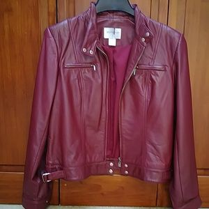 Burgundy leather jacket